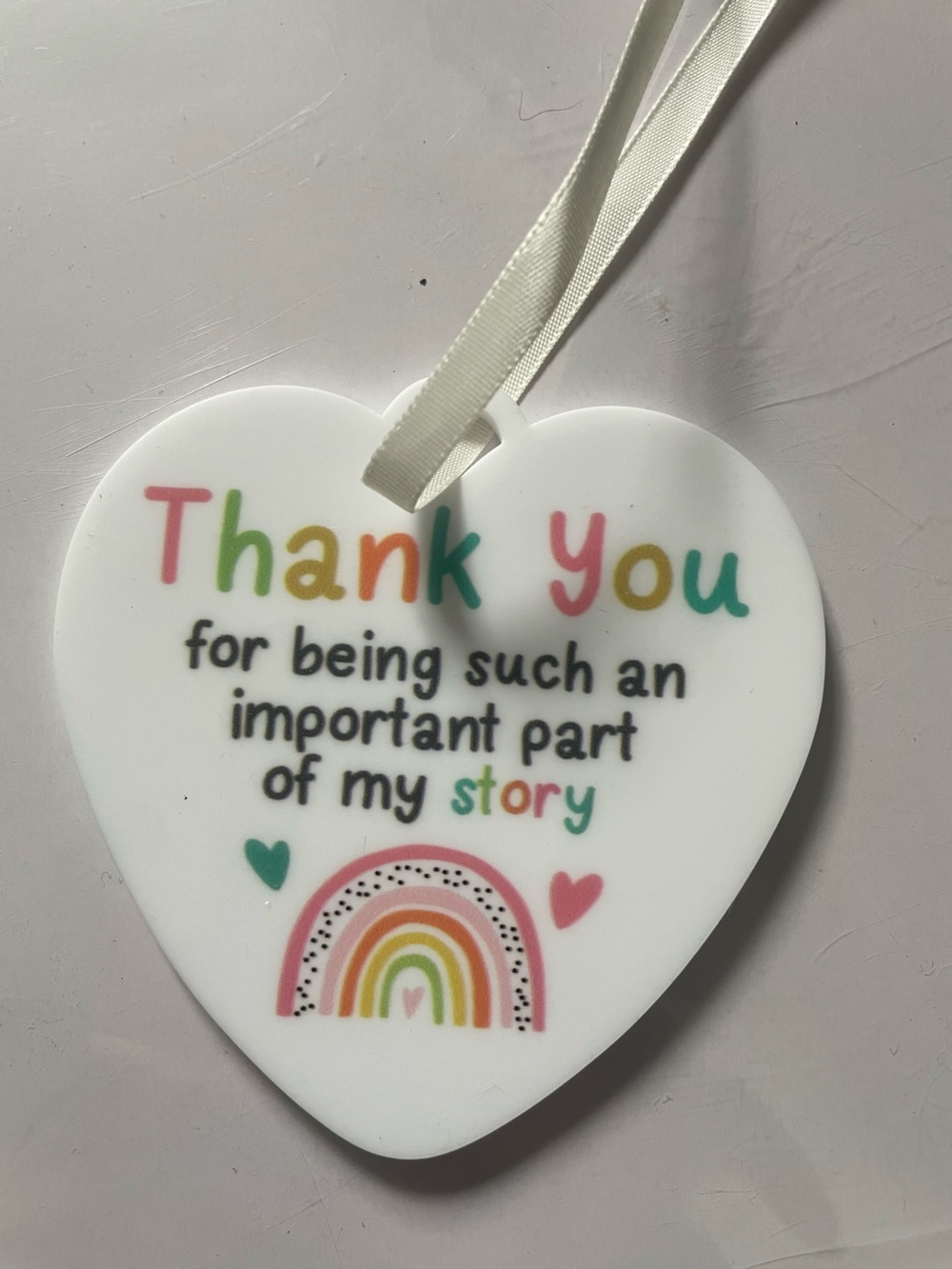 Thank You Rainbow Heart Ornament - Multicolor